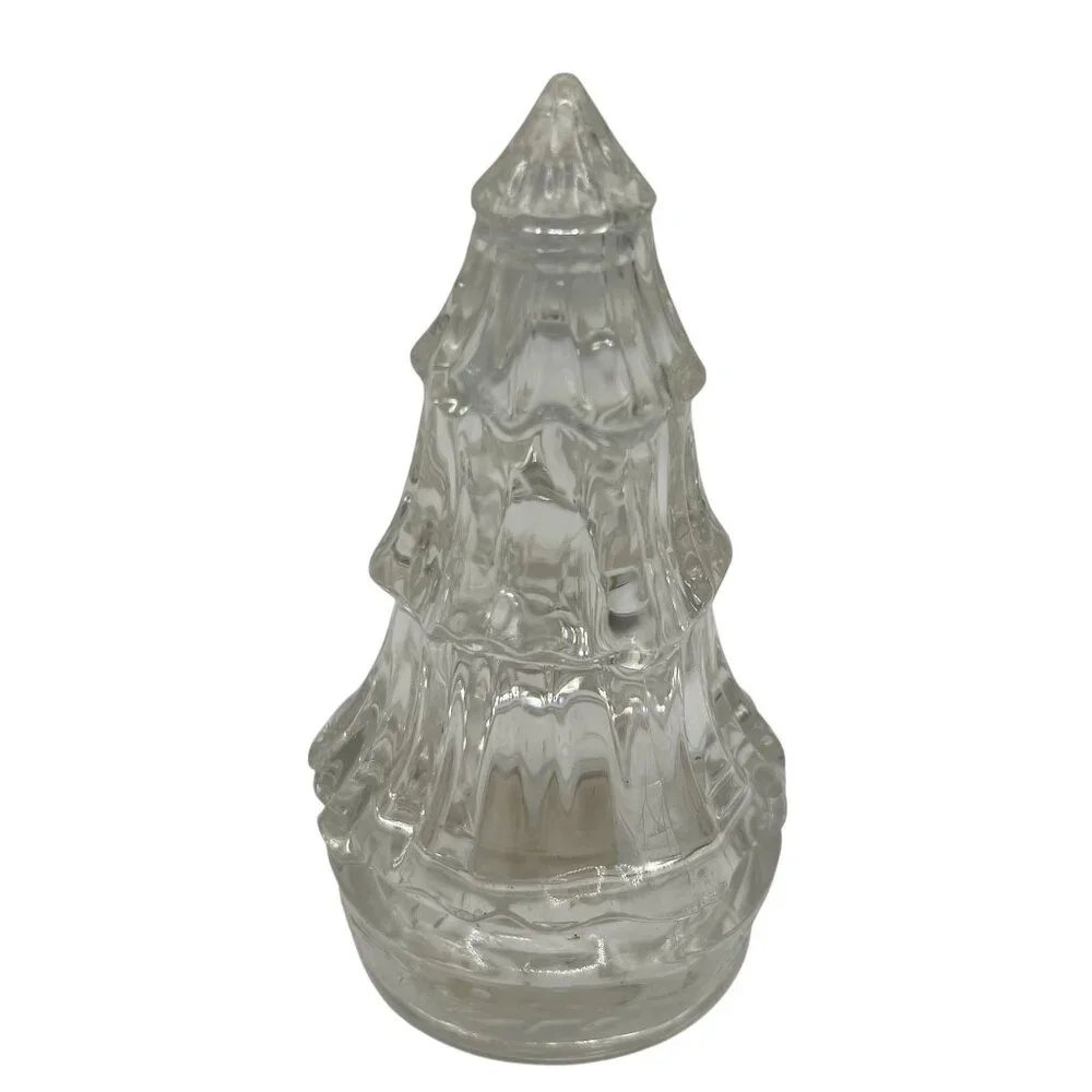 Gorham Fine Crystal Salt Pepper Shakers Christmas Tree 4
